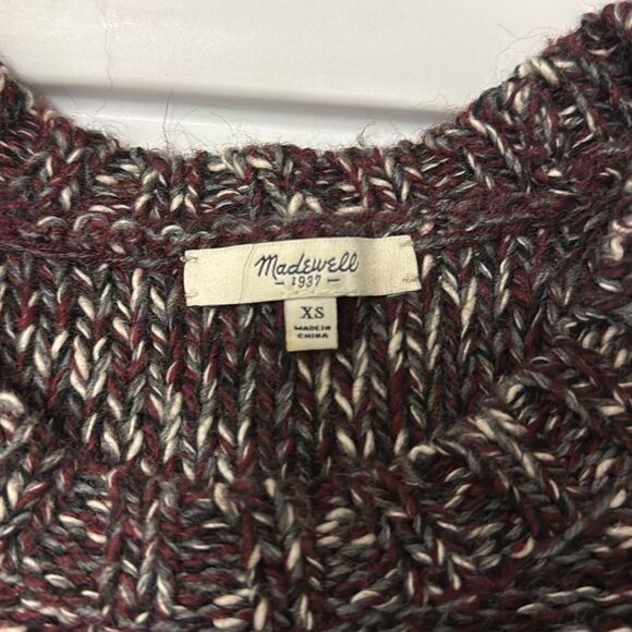Madewell Woman’s Chunky Knit Tweed Crewneck Sweater with Side Vents. Size XS. - Picture 6 of 8